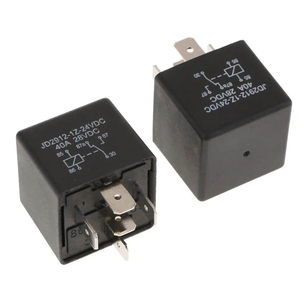 2Pieces DC 24V Automotive Relay 40A 5-Pin For Car Truck Camper Motorhome