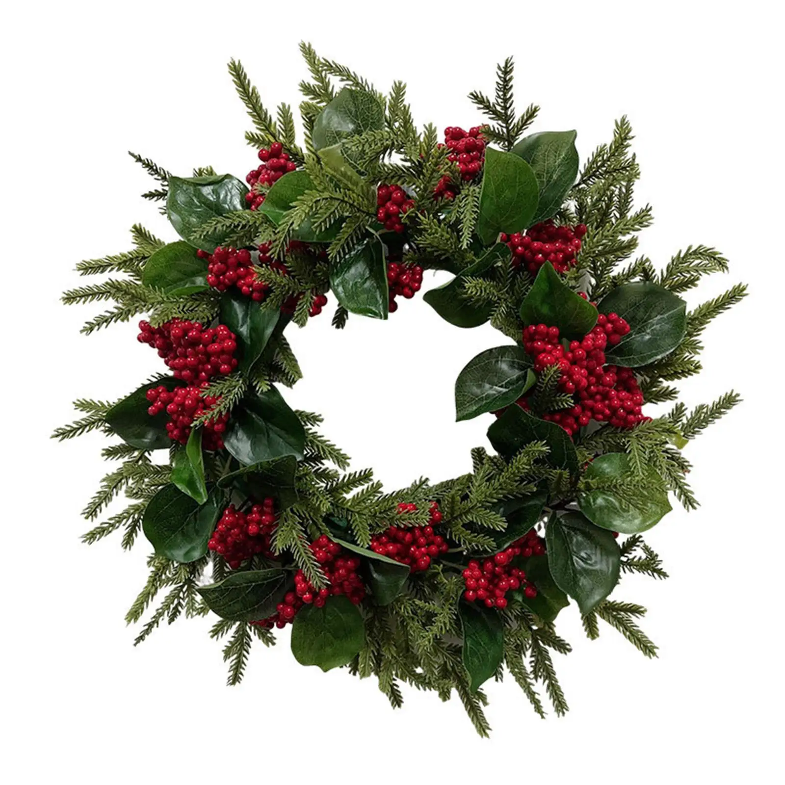 Christmas Wreath Front Door with Red Berries Home Decor Artificial Floral Wreath for New Year Farmhouse Holiday Window Outdoor