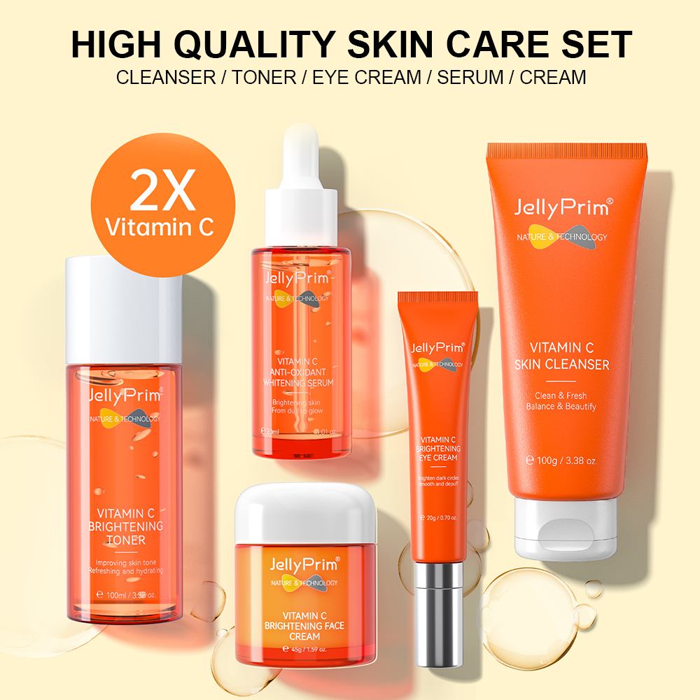 Best of Vitamin C Face Full Skin Care Set Whitening Cream Dark Spots Serum Dark Circle Eye Facial Cleaning Moisturizing Lightening Kits Reviews & Tips