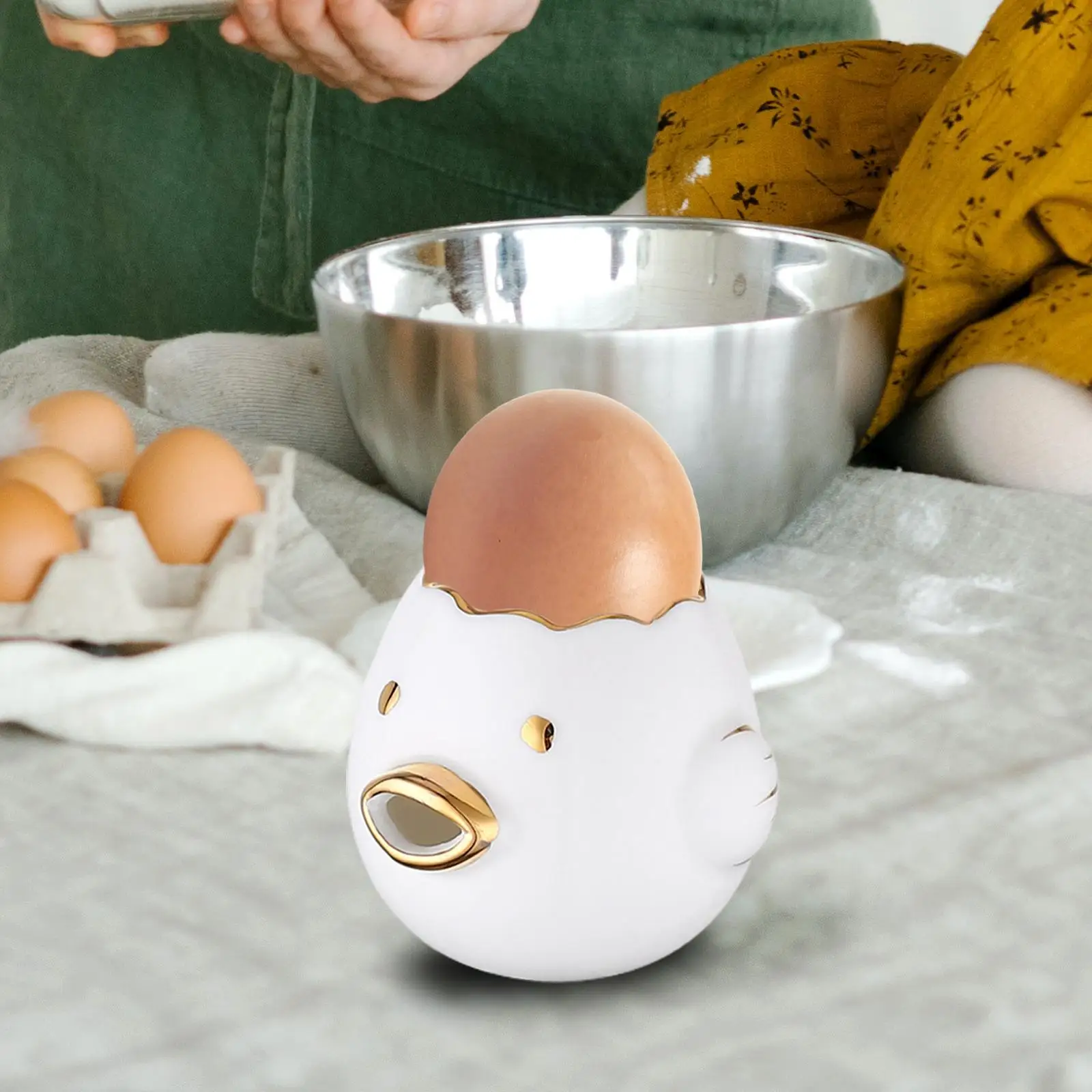 Cute Yolk and Egg White Separator Egg Filter Splitter Baking Assistant Ceramic