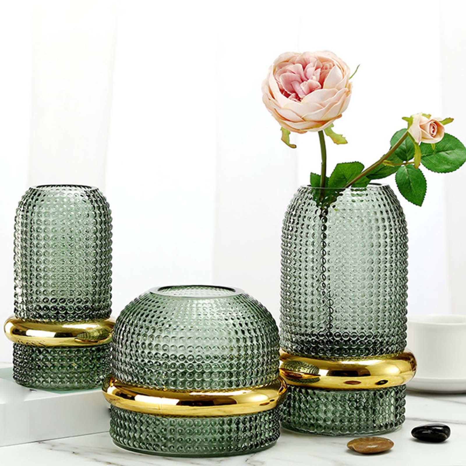 Clear Glass Vase Plant Vase Artificial Flower Vase Modern Simple Flower Display Vase for Living Room Centerpiece Dining Table