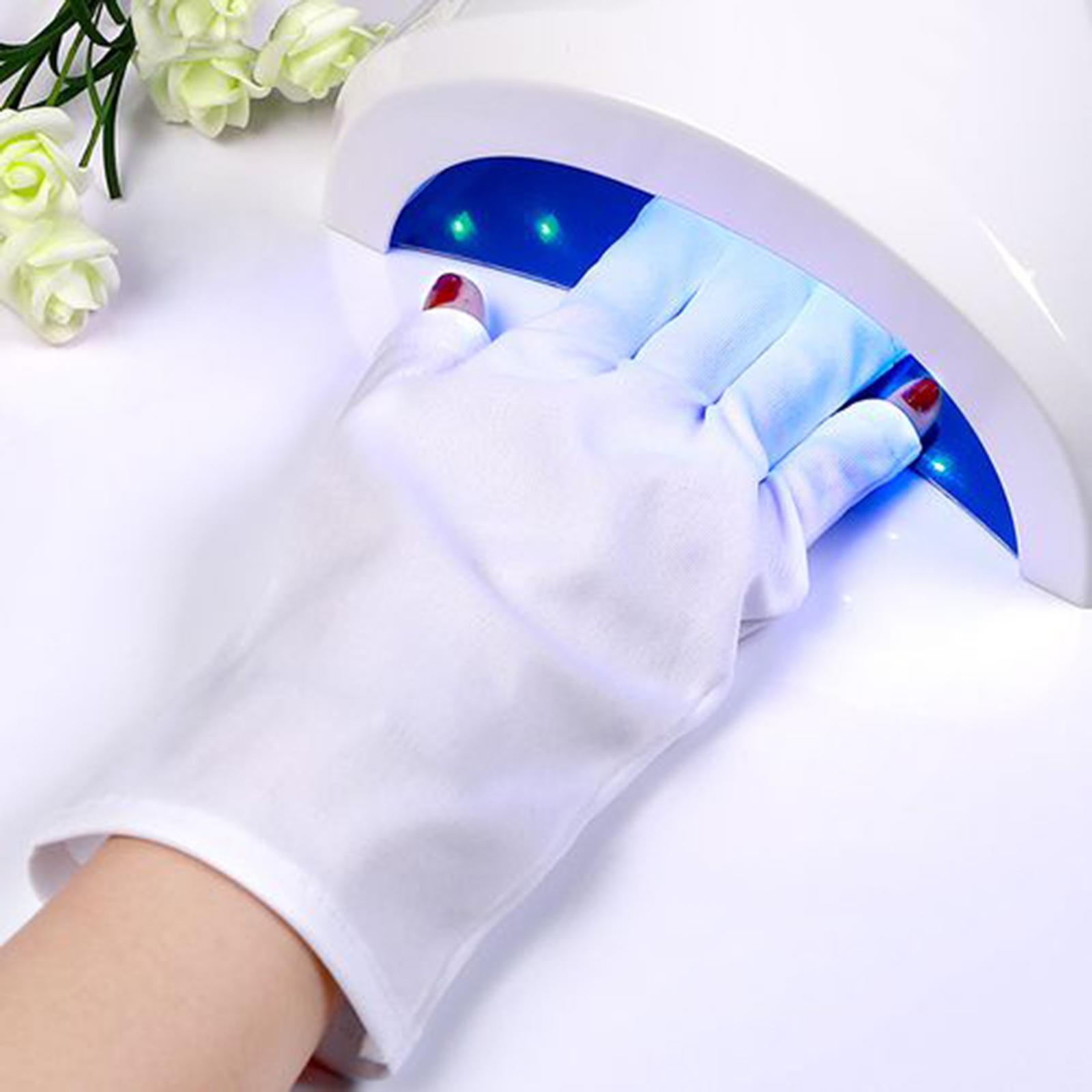 UV Shield Glove Skin-Friendly Art Equipment One Size Fingerless Anti UV Glove for Nail Art Gel Sunscreen Gel Manicures Women