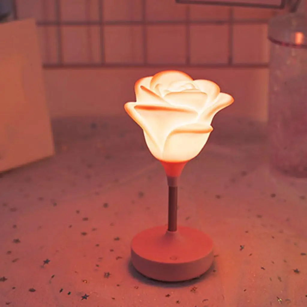 Flower Silicone Lamp Portable Rose Night Light for Nursery Birthday Gifts