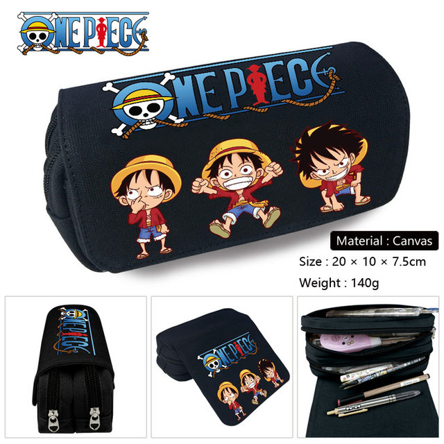 ONE PIECE Luffy Zoro Large Capacity Pencil Case Kawaii Canvas Pencil Case  School Supplies Pencil Bag Box Pencil Pouch Stationery