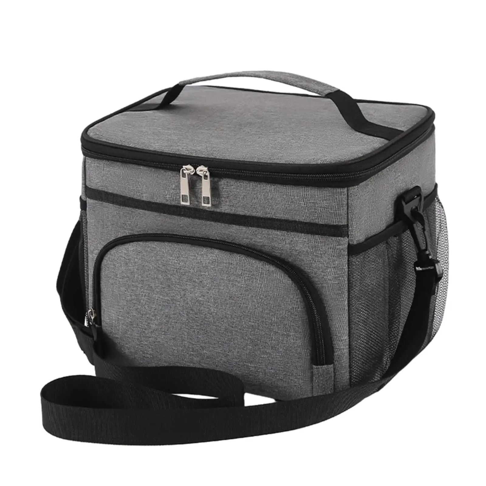 Reusable Lunch Box with Adjustable Strap Tote Handbag Insulated Thermal Bag for Adults Hiking Office Men