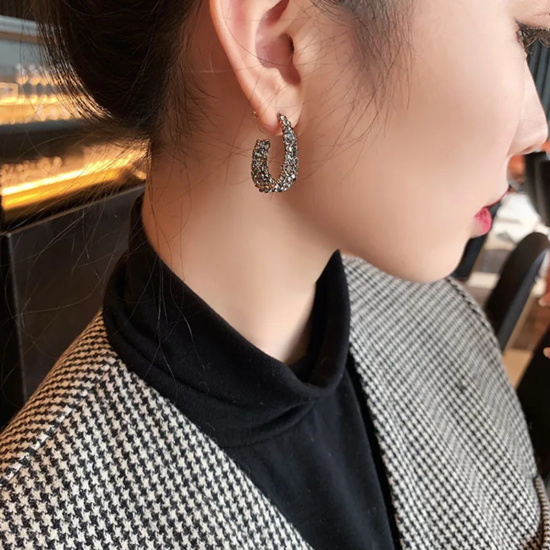 Korean Elegant Retro Simple Temperament Drop Dangle Earrings For Women Fashion Geometric Gold Party Pendiente Jewelry