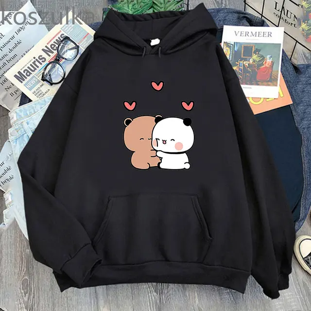 Bubu Dudu Panda Bear felpa con cappuccio Cartoon I Love You coppia Cute  Print autunno o-collo Casual Harajuku donna felpe con cappuccio felpe  vestiti - AliExpress