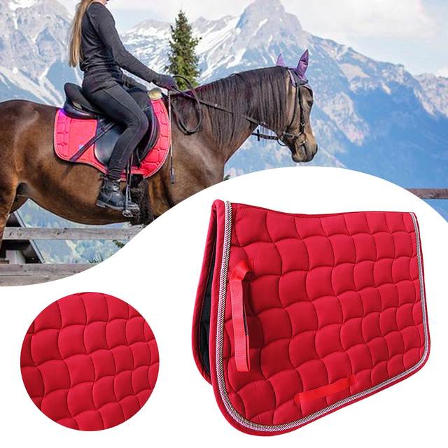 Tapis De Selle D'Équitation Tosoni | Monte Anglaise, Insert Fourrure | Matelassage ZigZag, Tissu Nid D'Abeille