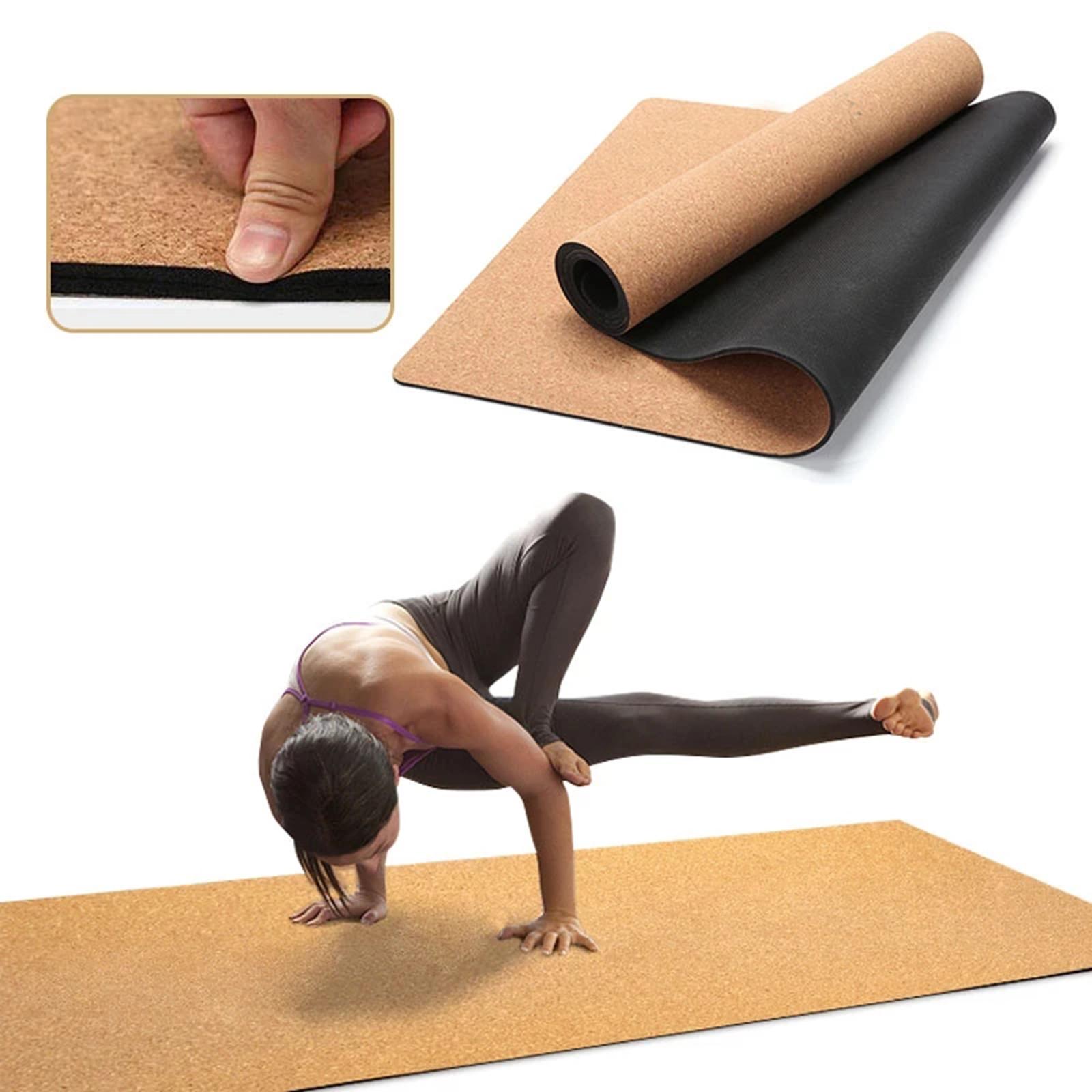 Cork Yoga Mat 6883cm Large Rubber Backing for Fitness Men Women