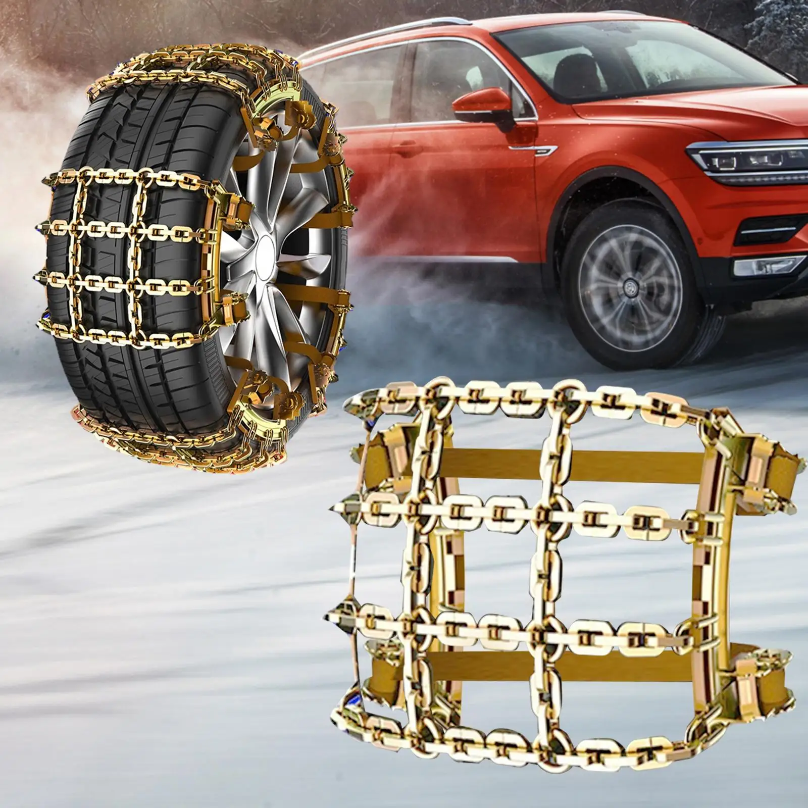 Snow Chain Emergency Car Tire Chain Snow and Ice for Suvs Pickups Cars