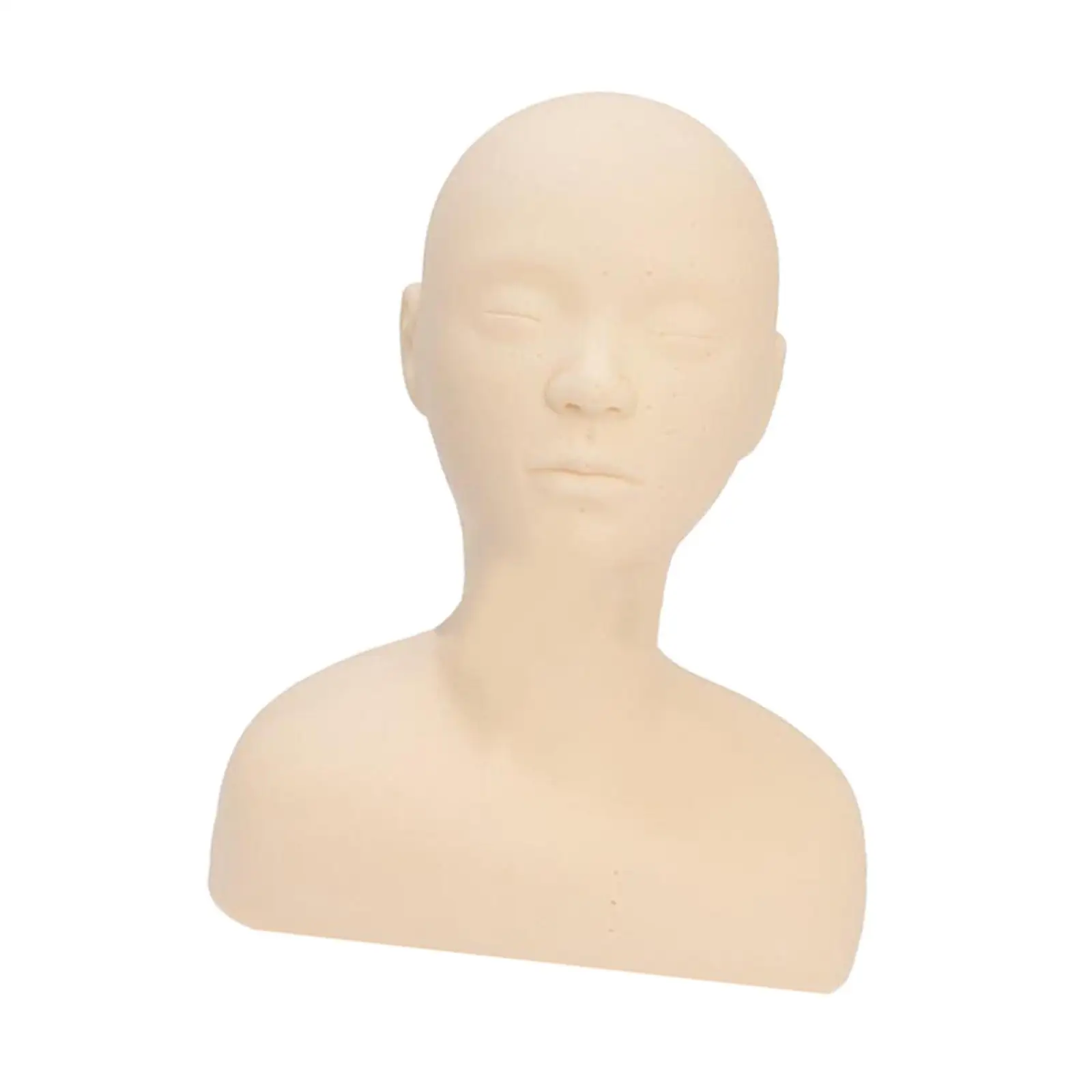 Multi Function PVC Mannequin Head Model, Cosmetology Doll Face Head for Wig Hat Display Home Salon Make up Cosmetology Massage