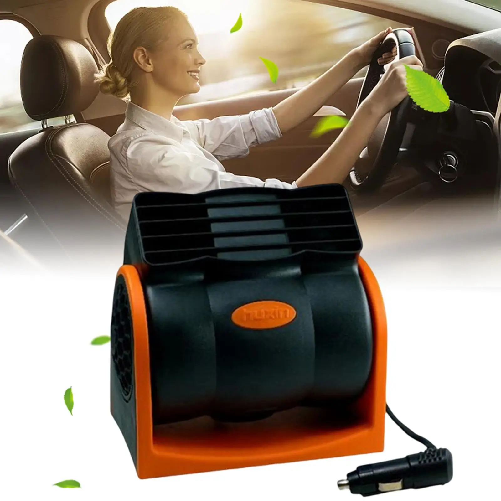 24V Car Truck Cooling Air Fan 2 Speeds Child Safety Design Premium Easy to Carry