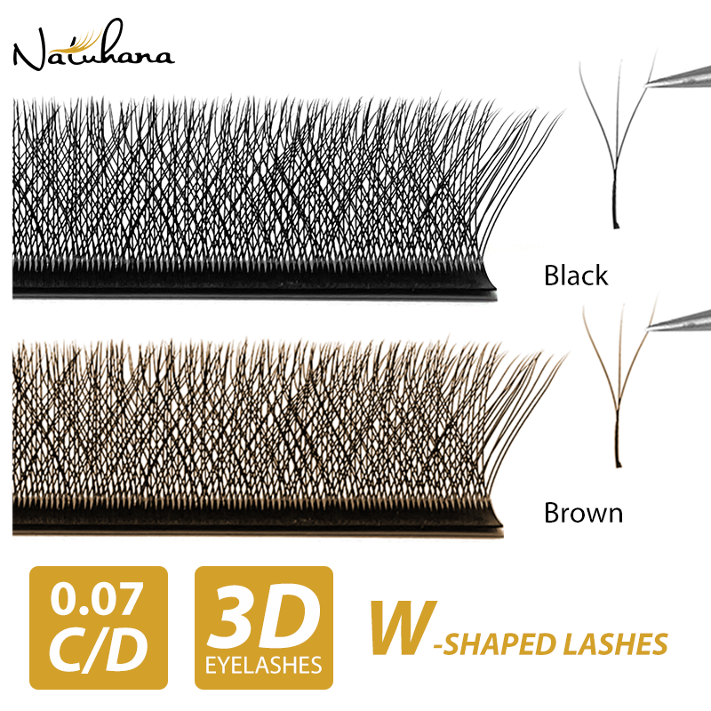 Best of NATUHANA 3D W-shaped Eyelash Extensions Premade Volume Fans W Shape Lashes Natural Soft False Eyelashes For Makeup Reviews & Tips