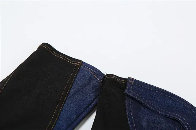 Denim Bodysuit Long Sleeve Off Shoulder 25