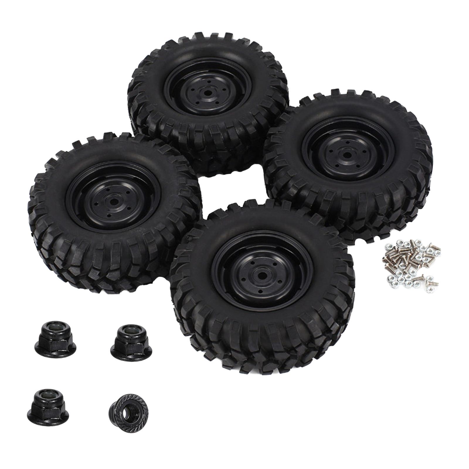 4Pcs Wheel Tires with  Screw Nuts Upgrade for HSP 1/10 RC Off Road Buggy