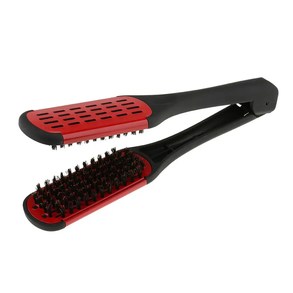 Salon Hair Straightening  Comb Clamp Straightener DIY Design Red
