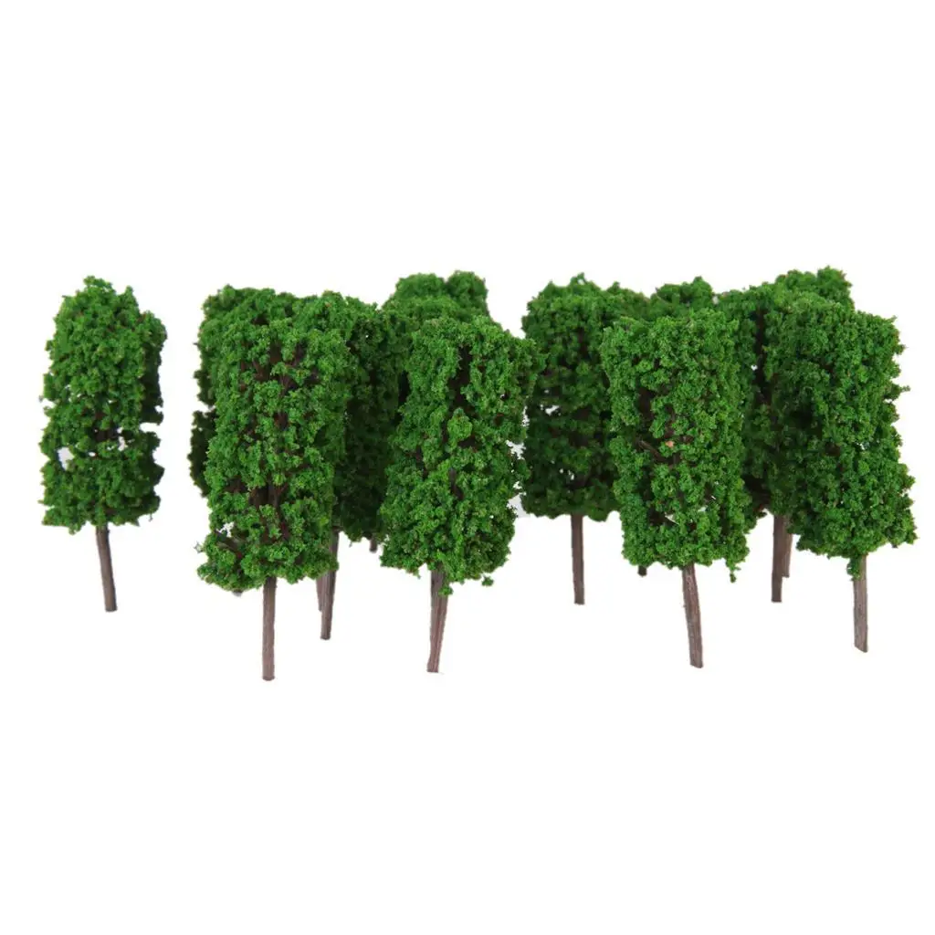 50pcs Landscape Trees 3.5CM 1:300 Z Model Train Street Layout Garden Scenery