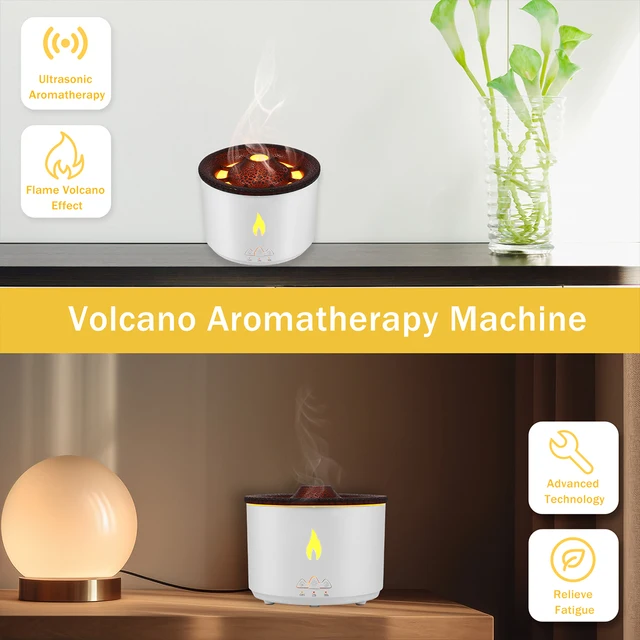 Volcano Essential Oil Diffuser 24db Low Noise Aromatherapy Diffuser with 2  Timer 2 Mist 360ml Mini Flame Humidifier Portable - AliExpress