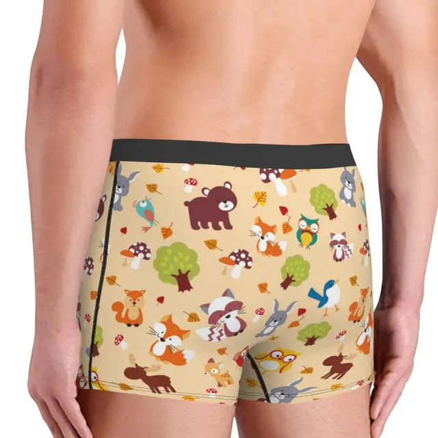 Men's Raccoon Fox Underwear Cartoon Cute Animal Novelty Boxer Shorts Panties  Male Soft Underpants - Boxers - AliExpress