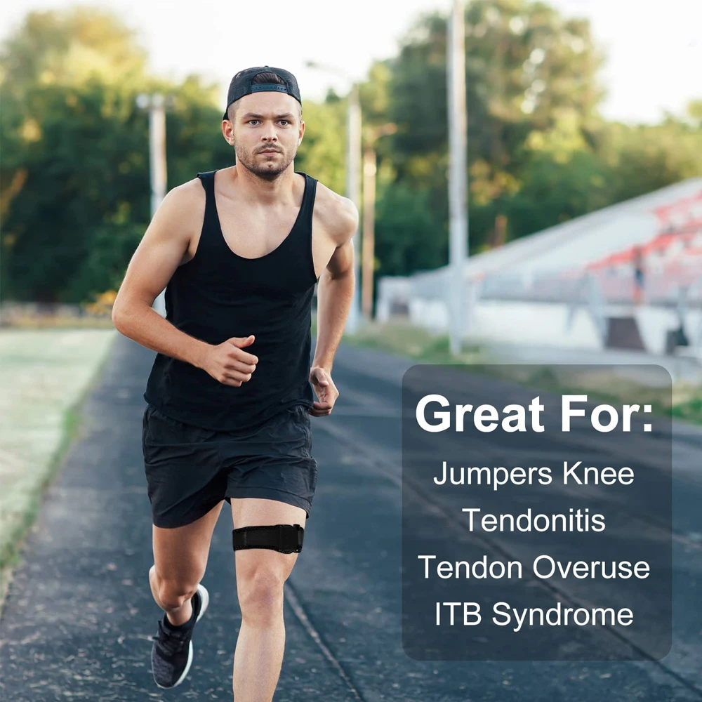 1-teiliges IT-Band-Gurt, Iliotibial-Band-Kompressionsbandage, Unterstützung bei Knieschmerzen im Nacken-, Oberschenkel- und ITB-Syndrom, Laufen und Übung – Detail 12