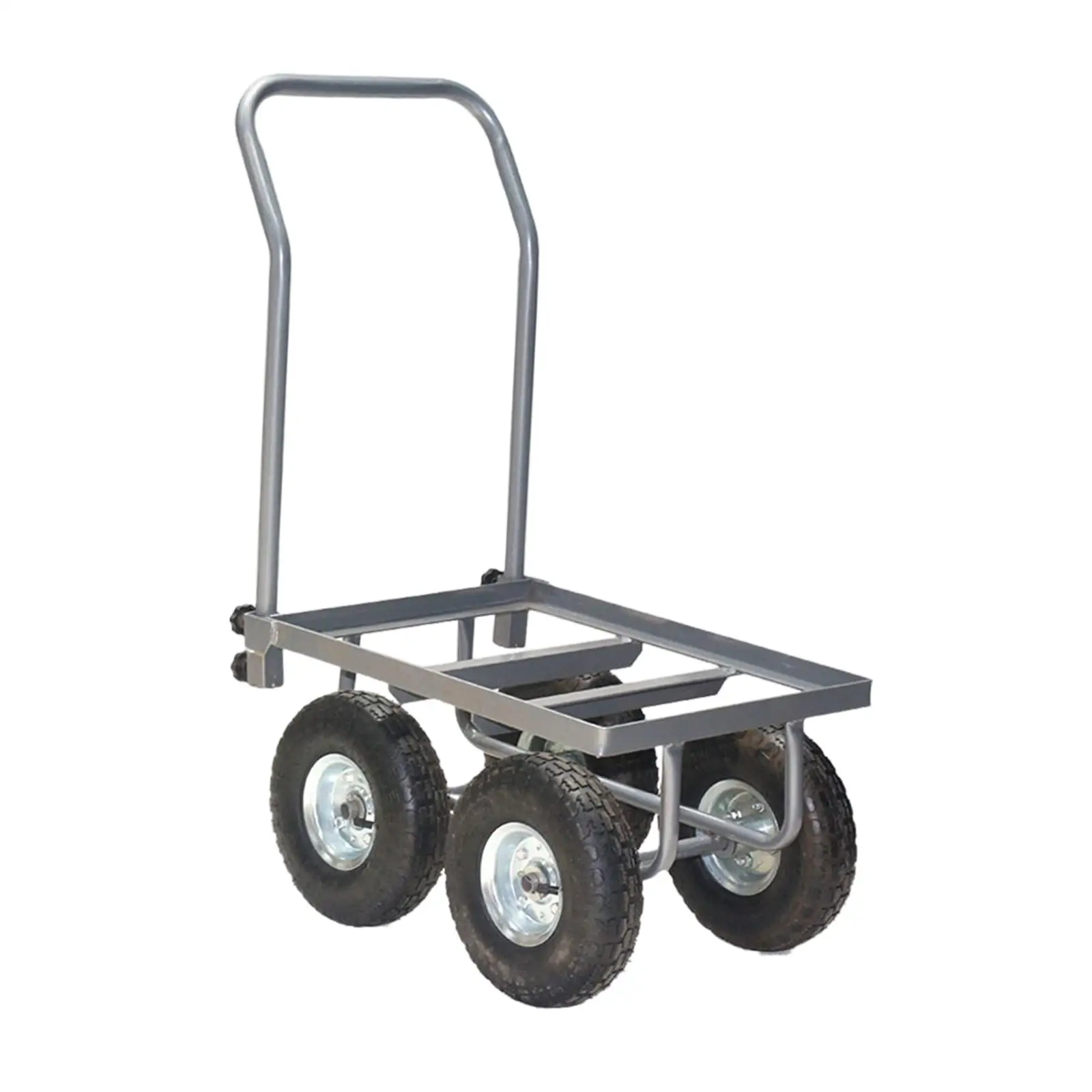 Hand Push Cart Moving Flatbed Cart for Furniture Flower Pots Shopping Malls