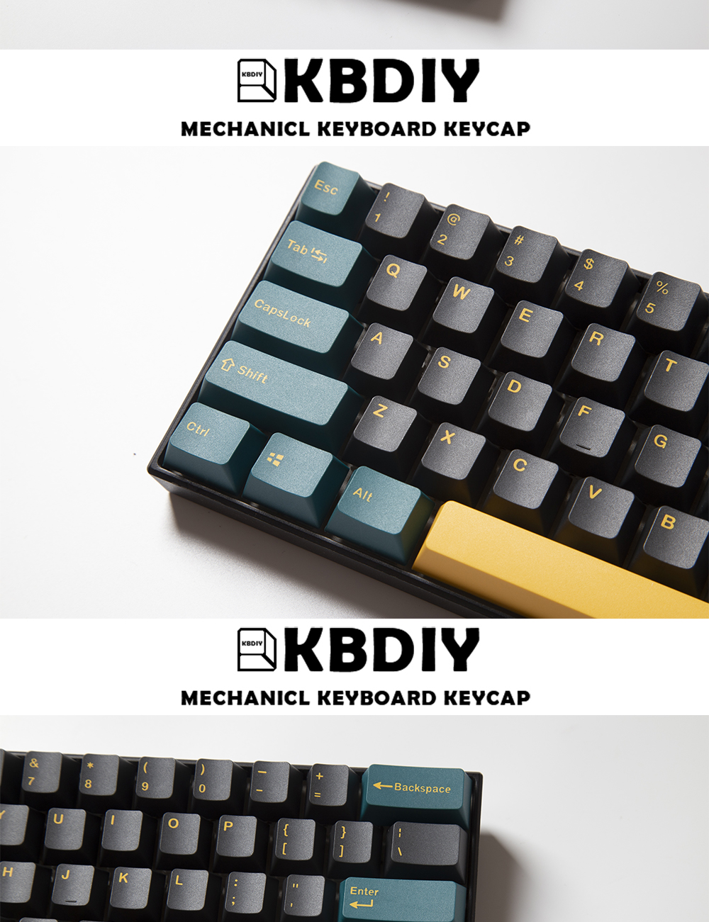 perfil pbt keycaps preto verde 135 tampas