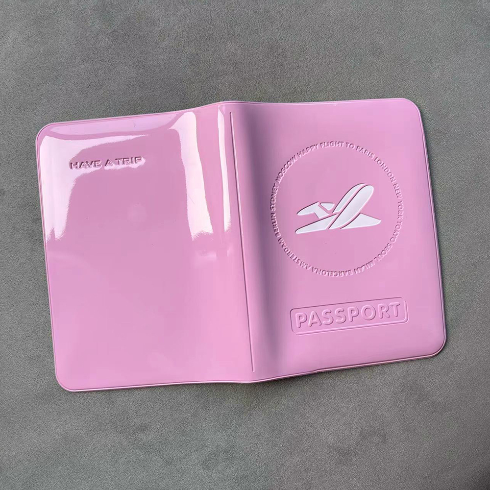 Reise zubehör Flugzeug wasserdichter Pass halter für Frauen rosa 3d Design PVC Reisepass Inhaber – Detail 2