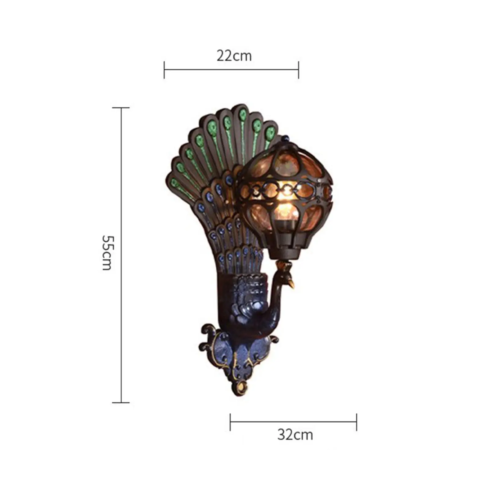 Outdoor Peacock Wall Light Retro Style Outdoor Wall Lamps Peacock Corridor Aisle Lights for Gate Hallway Yard Outdoor Patio