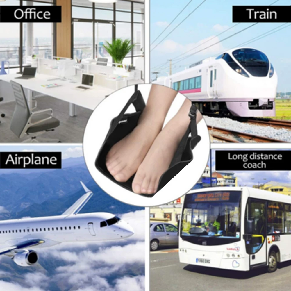 Travel Airplane Hammock Memory Foam Leg Outdoor Indoor Ergonomic Foot Rest Under Desk Carry On Home Office Accessories Flight