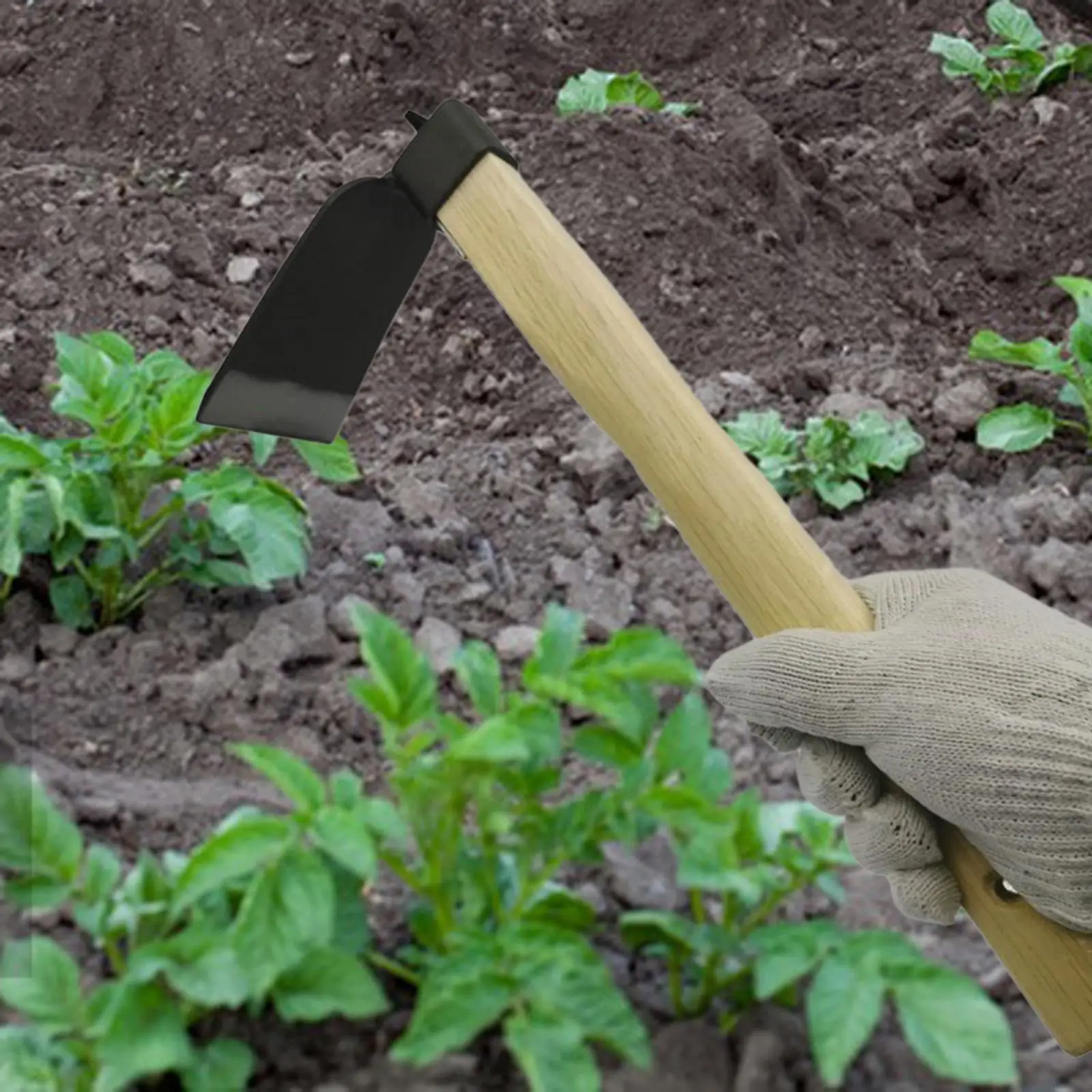 Gardening Hoe 37.5cm Gardening Tool with Ergonomic Handle Farm Gardening Tool for Lawn Digging Courtyard Bonsai Vegetable