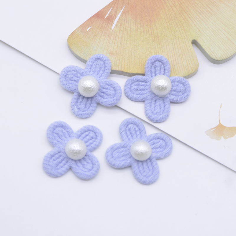 30 Stück 20 mm Blumen mit Perlenapplikationen für Kleidung, Hut, Leggings, Nähflicken, DIY, Kopfbedeckung, Haarspangen, Schleife, Dekor-Zubehör – Detail 7