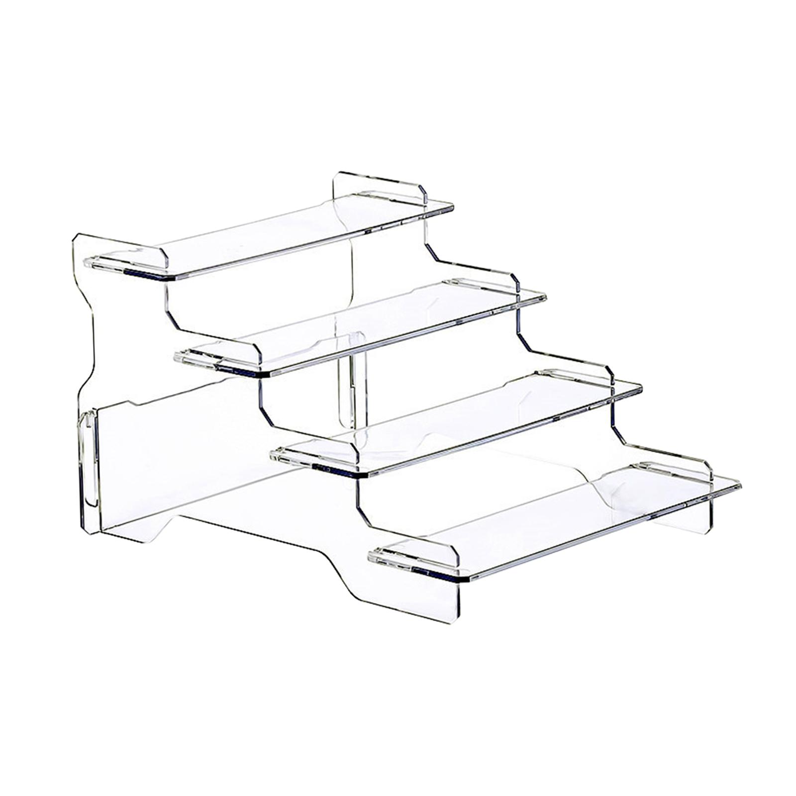 Clear Display Riser Storage Organizer Collectibles Cosmetic Dessert