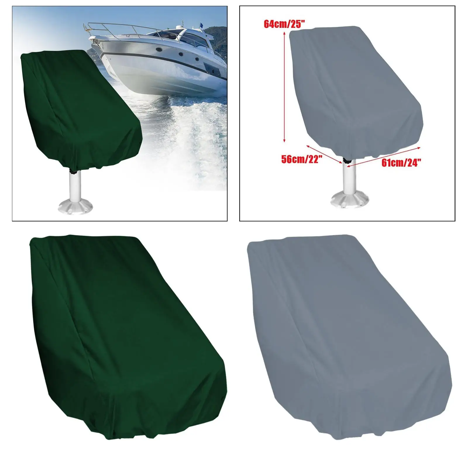 Boat Seat Cover Weather UV Resistant Captain`s Chair Cover 210D Oxford Cloth Waterproof Durable Helm Chair Protective Covers