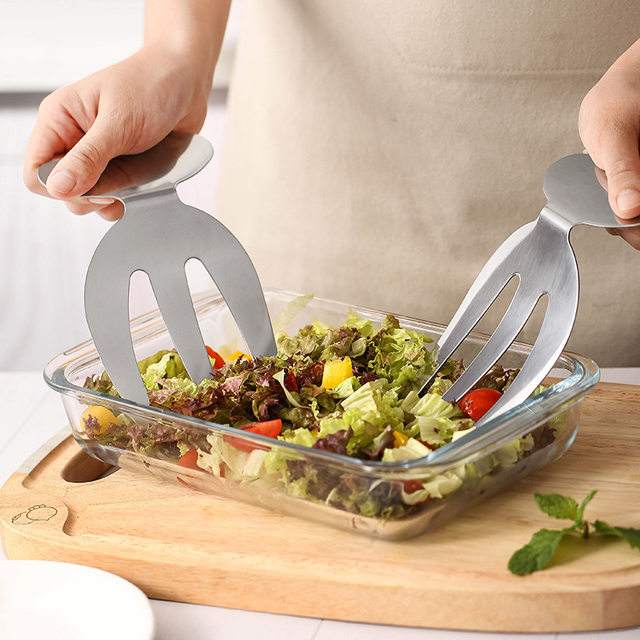 Utensili da Cucina Acqua Posate Insalata - Set 2 pezzi insalata in  scatola regalo Acciaio