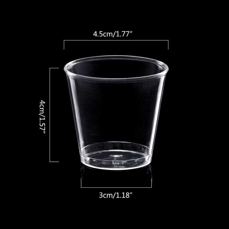 100 Stück wiederverwendbare Schnapsgläser aus Kunststoff, 30 ml, Schnapsbecher für Partys, transparente Schnapsbecher, starke, langlebige Becher für Bankette, Partys – Detail 8
