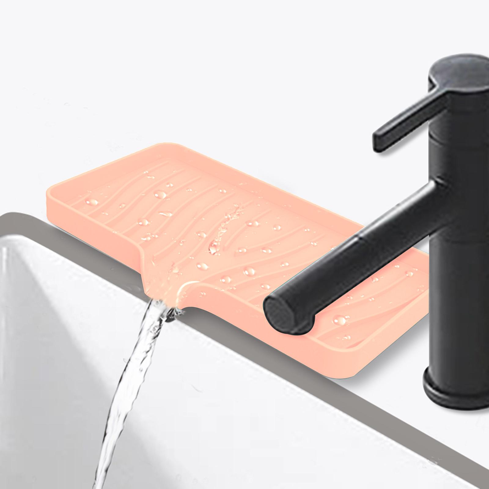 Silicone Soap Dish Holder Kitchen Sponge Tray Soap Box with Drain Soap Tray for Hotel Bathroom Countertop Kitchen Sink Toilet