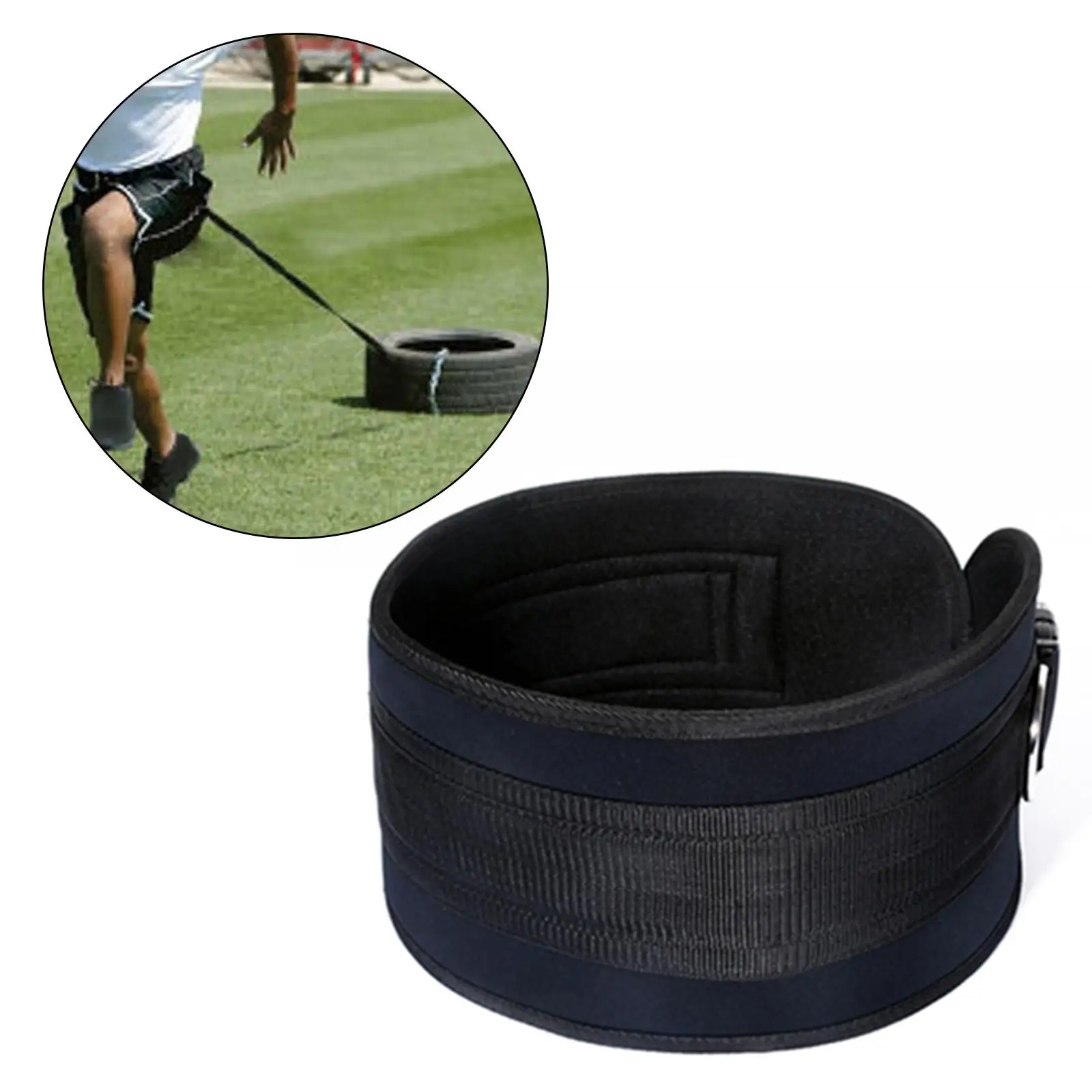 Waist Belt for Pulling Sled Gym Pulley Strap with Rings Power Strength Dragging Rope Running Training Resistance Band Belt