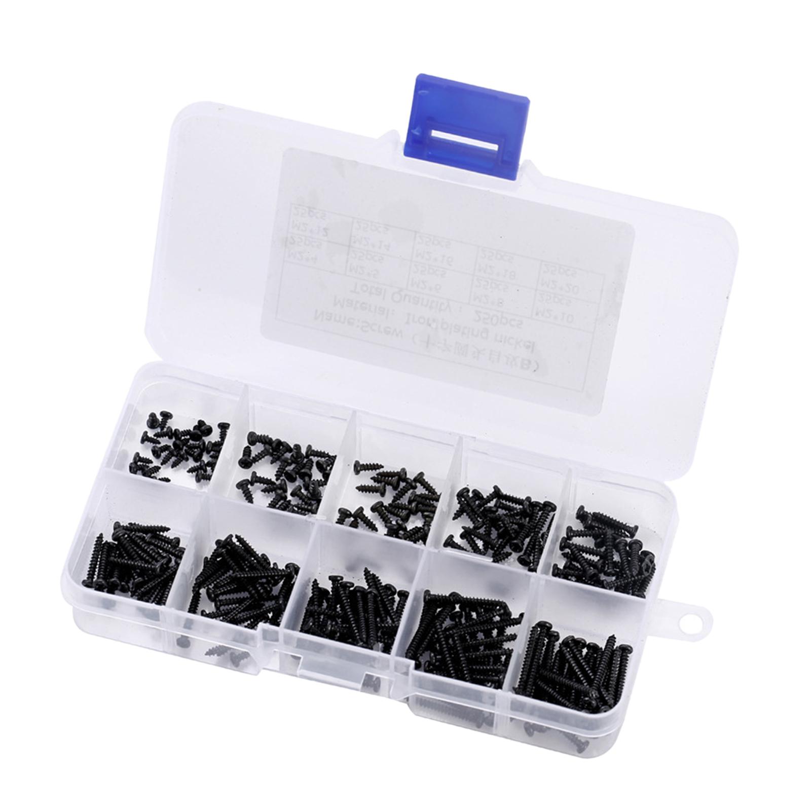 2502 Self Drilling Phillips Screw Assortment  Sizes Iron Mini   TappingScrews Fasteners Set