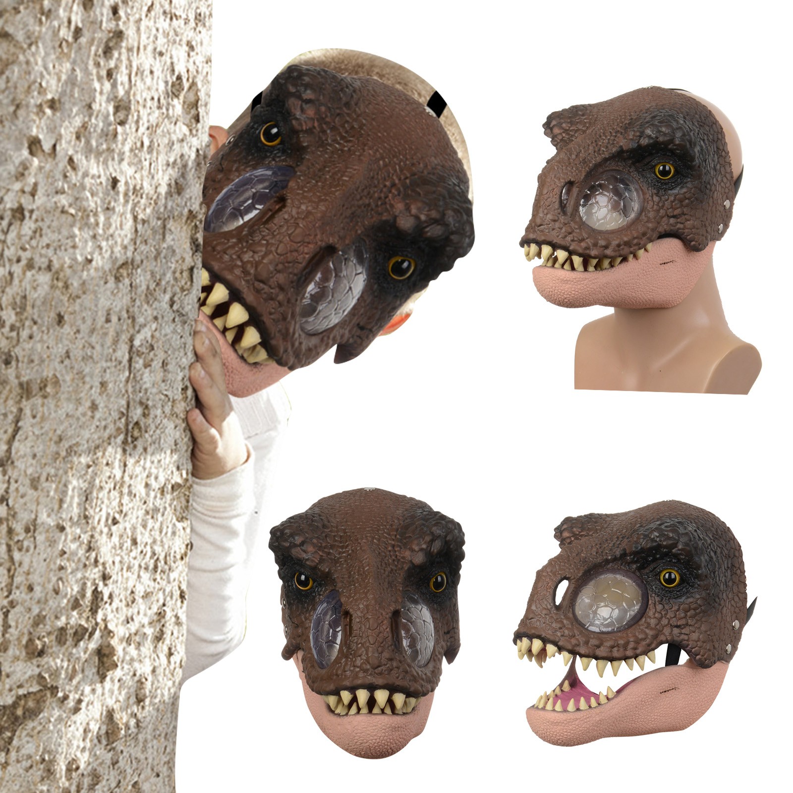 3d Halloween Dinosaur Mask With Opening Jaw Role Play Props Performance  Headgear Raptor Dinosaur Dino Festival Carnival Gifts - Party Masks -  AliExpress