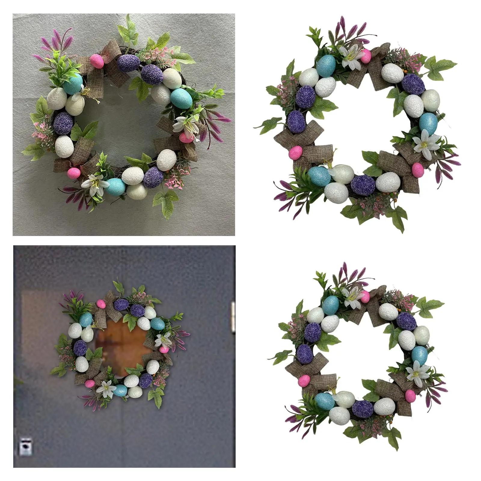 Cute Easter Wreath Easter Eggs Wreath Easter Decorations window Hanging Egg Wreath for Window Wedding Table Outdoor Decor