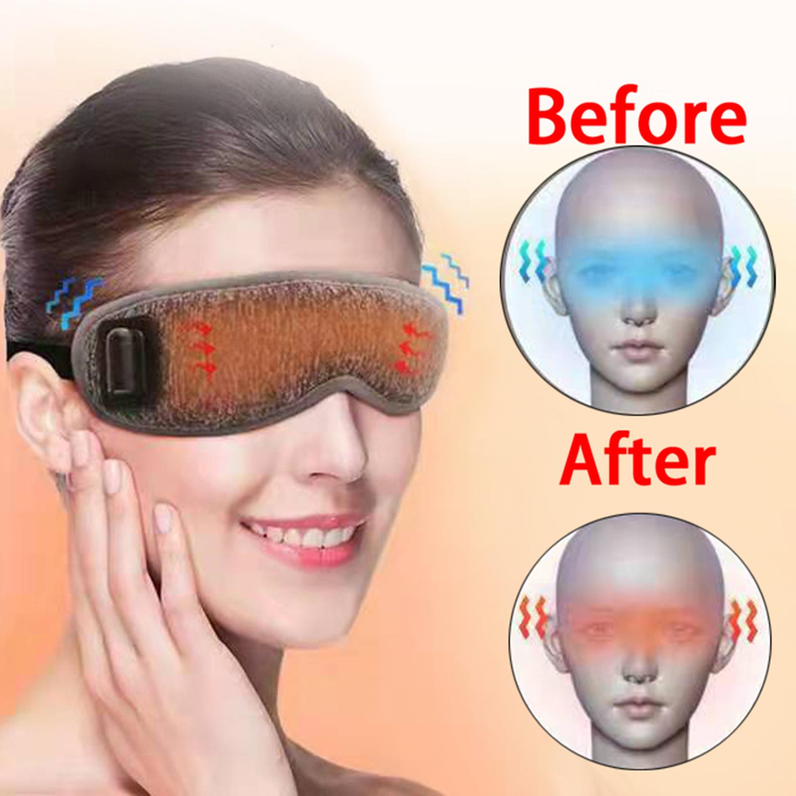 Vibration Eye Mask Massager Eye Shade Mask Corded Electric Eye Patch for Relax Eye Stress Dry Eye Sleeping Fatigue Relief Travel