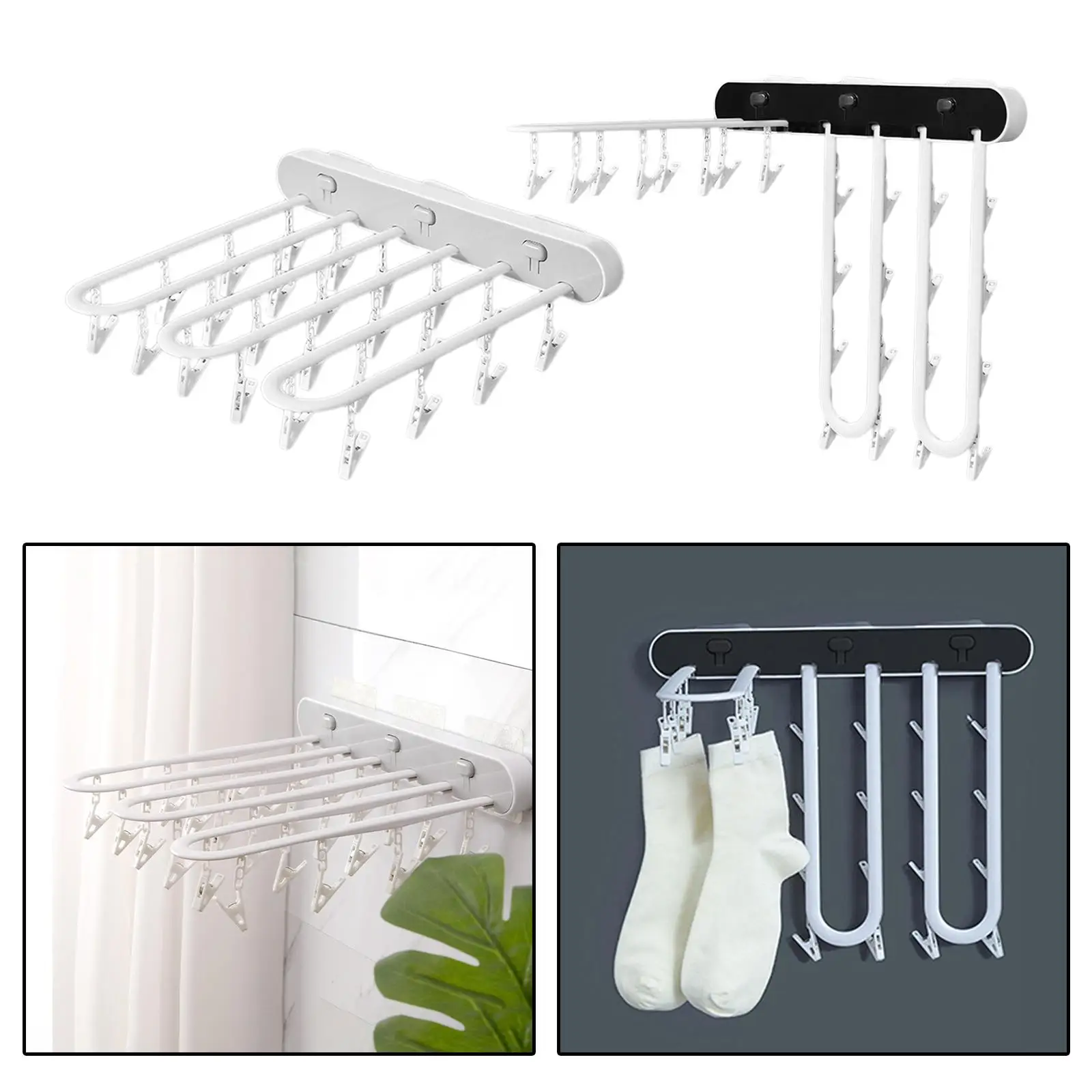 24 Peg Underwear Hanger Bra Hangers Folding Closet Organiser Multifunctional Drying Racks for Gloves Baby Clothes Save Space