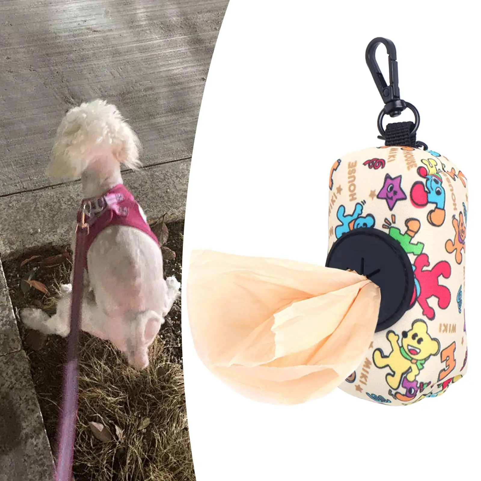 Dog Poop Bag Holder Carry Tube with Buckle Clips Pet Waste Bag Dispenser