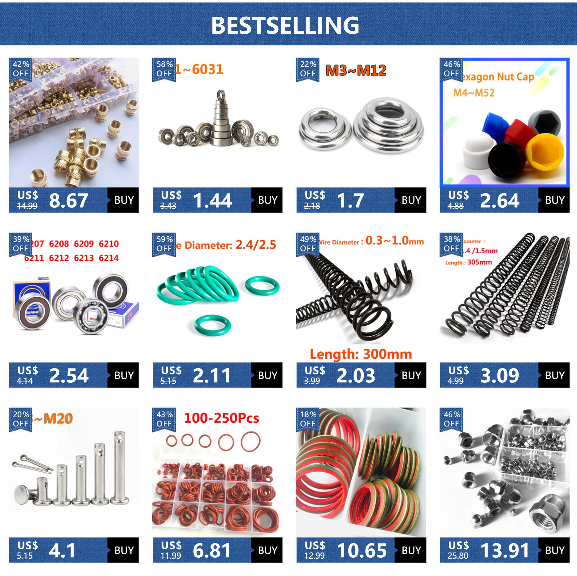 Porca Variedade Kit, M3, M4, M5, 431Pcs