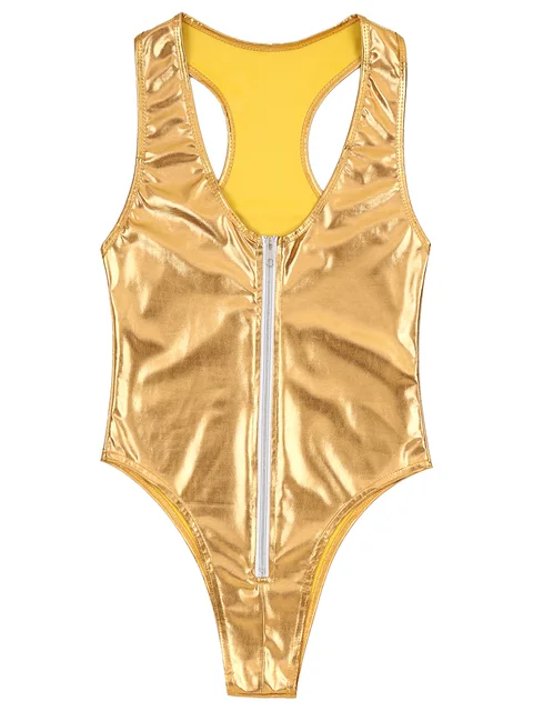 Express $58 Body Contour Metallic Twist Front Thong Bodysuit Gold sz M  Holiday