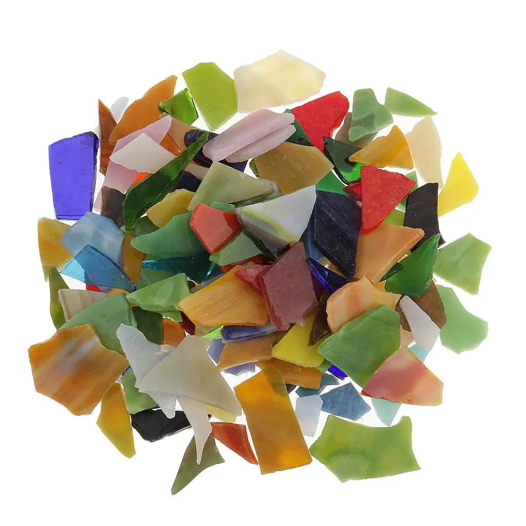  /Pack Irregular Shape Glass Mosaic Tiles for Arts DIY Crafts 10mm-30mm