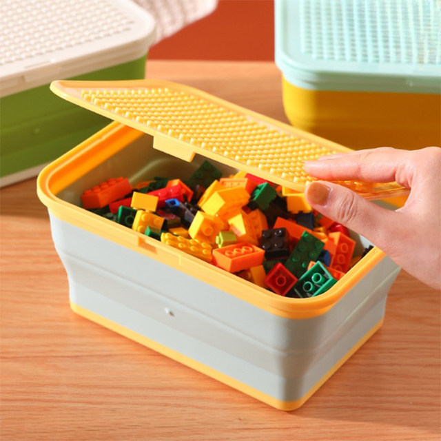 Toy Containers Kids Lego Building Block Organizer Storage Box Stackable  Plastic Transparent Books Stationary Sundries Holder