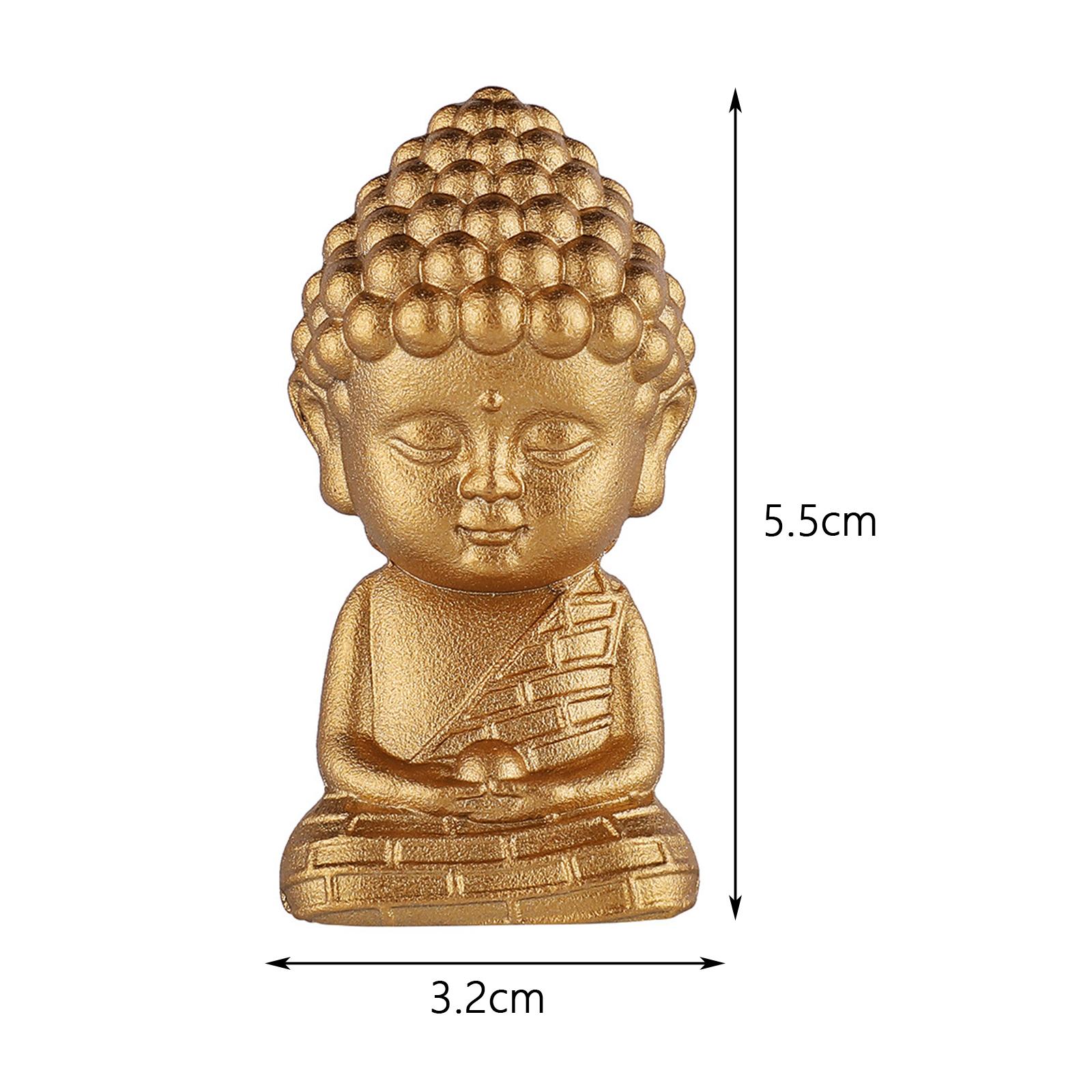 Miniature Buddha Statue Decorative Collectibles Fengshui Furnishing Gifts Sculpture for Living Room Housewarming Study Office