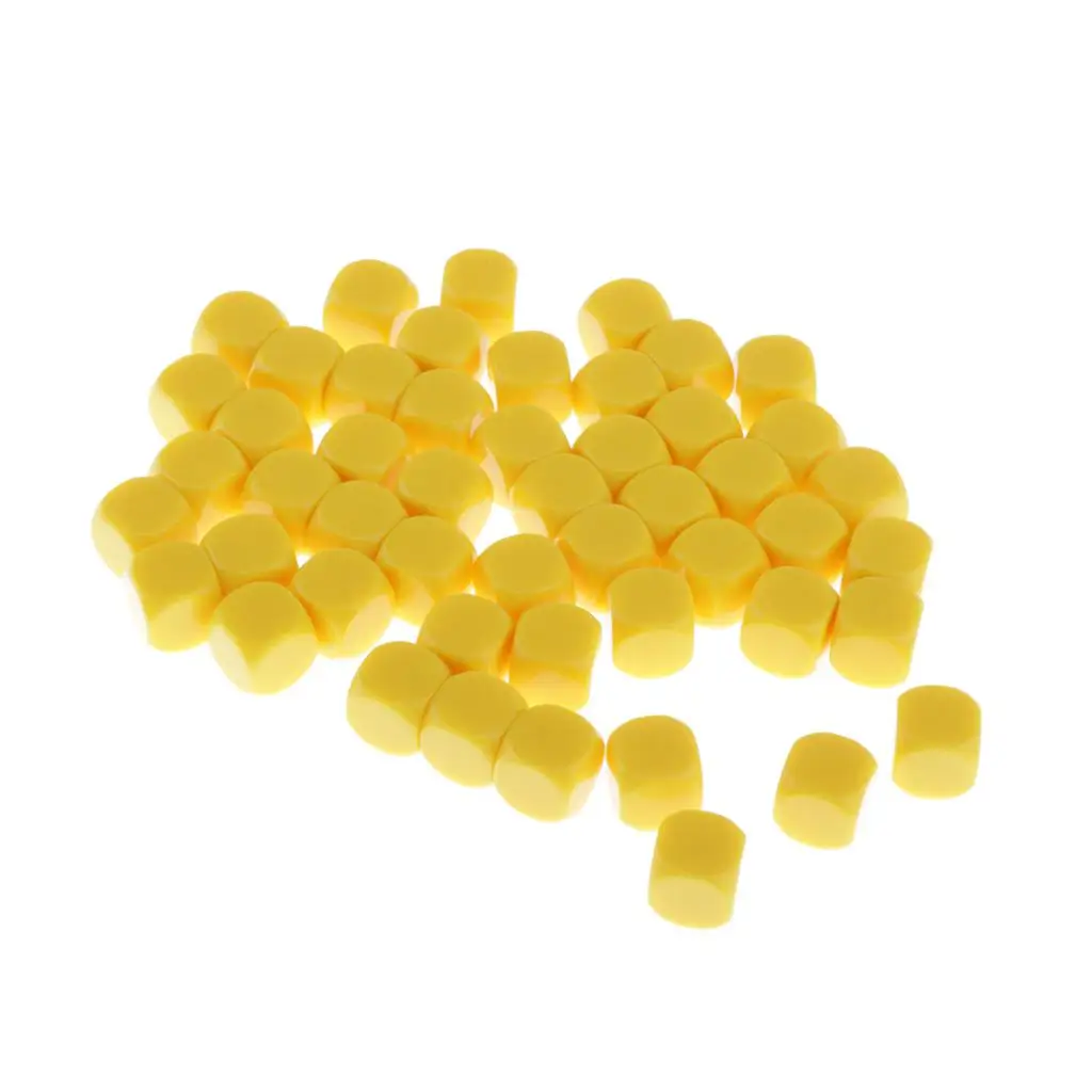 50x Round Edge Blank Dices D6 D&D RPG Playing Dice Yellow