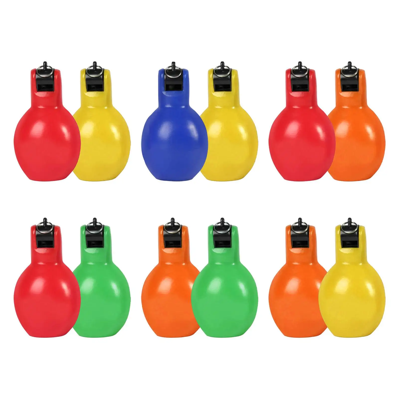 2Pcs Hand Squeeze Whistles Lightweight Soft Loud Manual Coaches Whistle for Walking Home School Football Hiking Referees